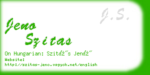 jeno szitas business card